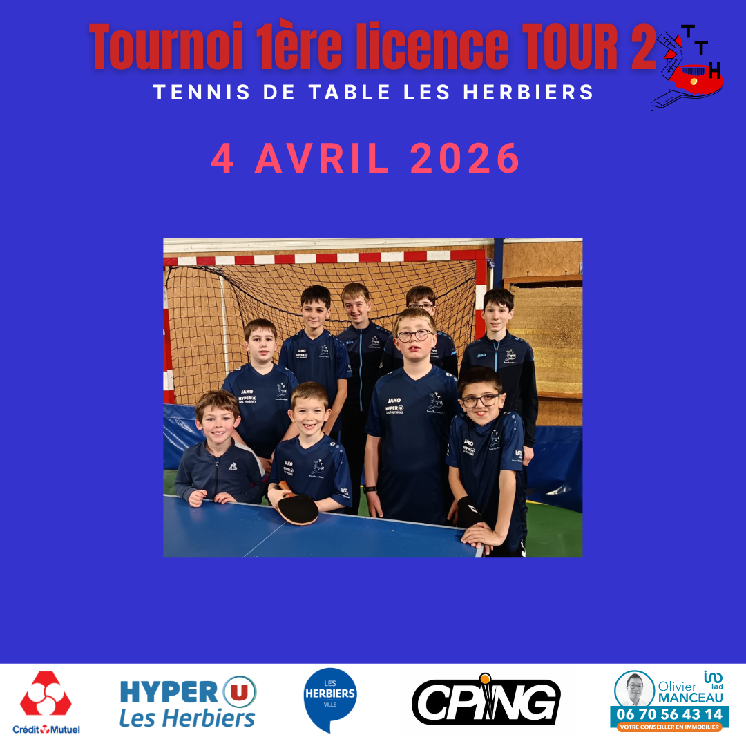 RESULTATS Tournoi 1ère licence tour 2